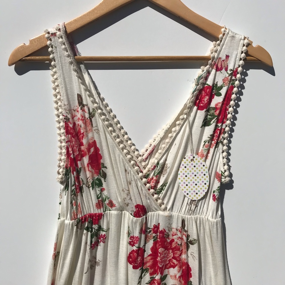 NWT women’s knit floral babydoll tank - Picture 3 of 4
